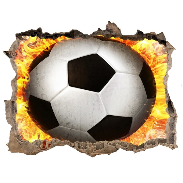 Hole in the wall sticker Football on fire