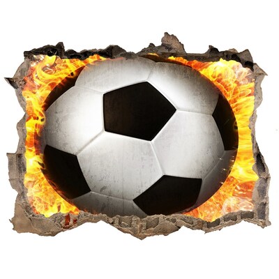 Hole in the wall sticker Football on fire