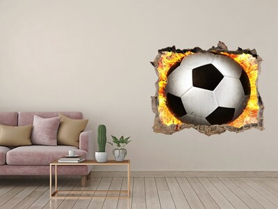 Hole in the wall sticker Burning football saw