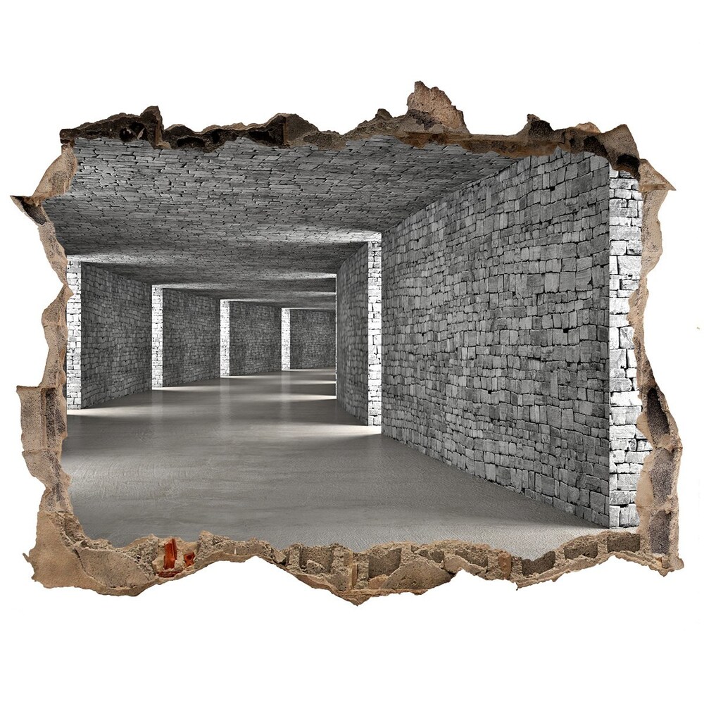 Hole in the wall sticker Brick tunnel