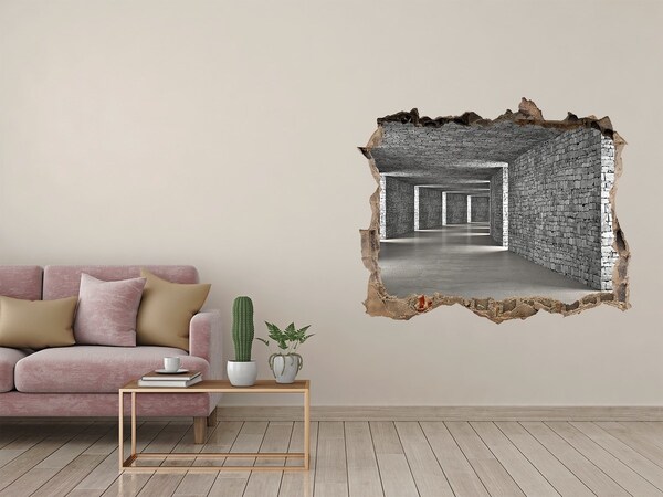 Hole in the wall sticker Brick tunnel