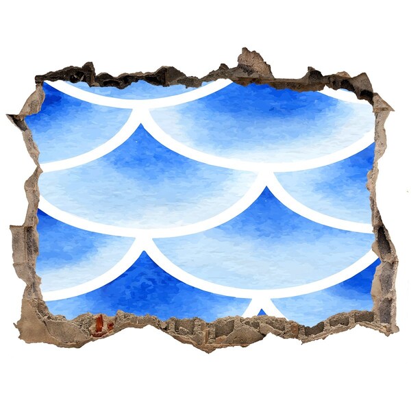 3D wall hole wallpaper Water waves in a wall hole