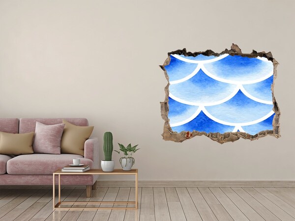 3D wall hole wallpaper Water waves in a wall hole