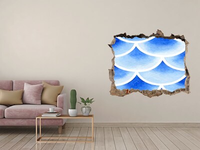 3D wall hole wallpaper Water waves in a wall hole