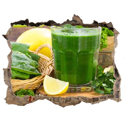 Hole in the wall decal Green cocktail in a natural setting