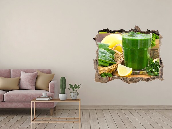 Hole in the wall decal Green cocktail