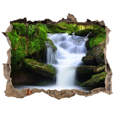 Hole wall sticker Waterfall in the forest