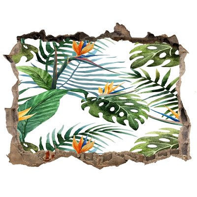 Hole wall sticker Tropical paradise behind the wall