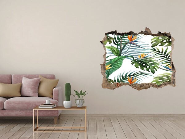 Hole wall sticker Tropical paradise behind the wall