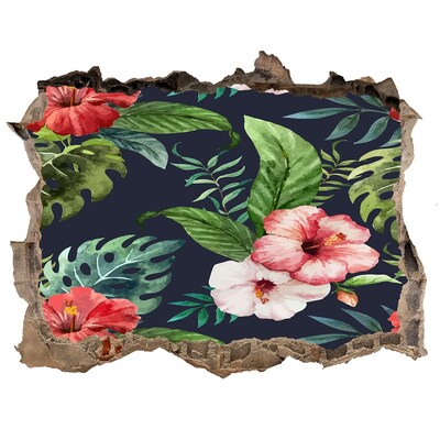 Hole in the wall decal Hole-in-the-wall tropical garden