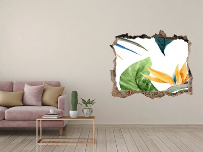 Hole in the wall sticker Tropical flowers