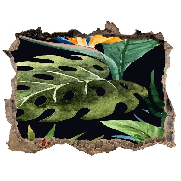 Hole wall sticker Tropical jungle behind the wall