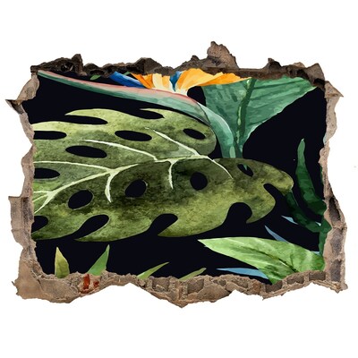 Hole wall sticker Tropical jungle behind the wall