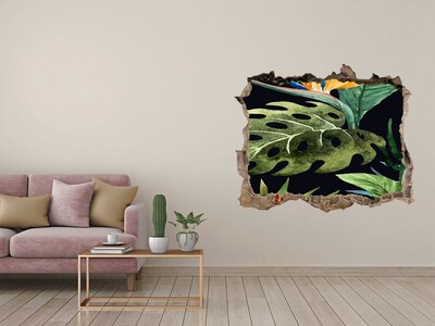 Hole wall sticker Tropical jungle behind the wall