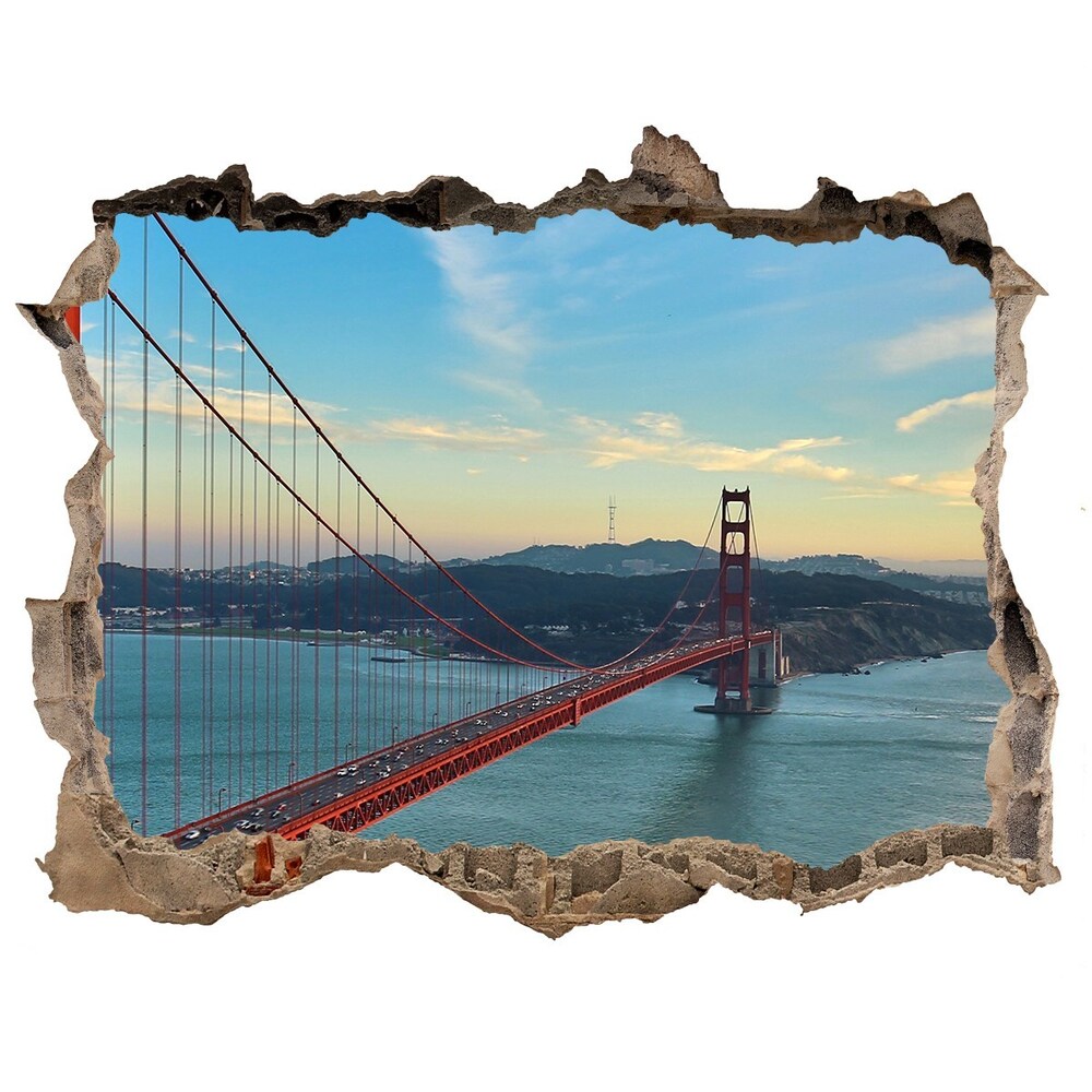 Hole in the wall decal San Francisco bridge