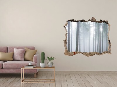 3D wall hole Misty forest