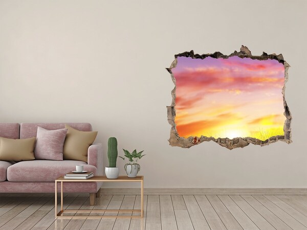 3D wall hole Sunset