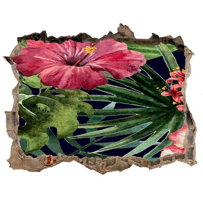 Hole wall sticker Tropical paradise behind the wall