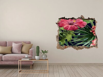 Hole wall sticker Tropical flowers