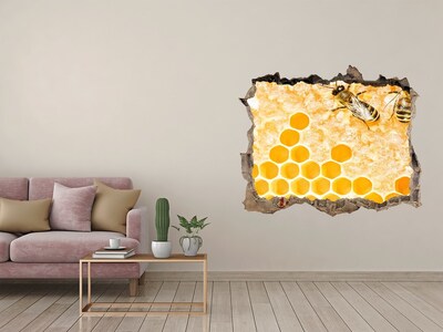 3D wall hole wallpaper Hives in the wall