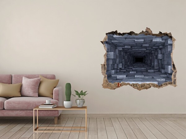 3D wall hole Deep tunnel in concrete