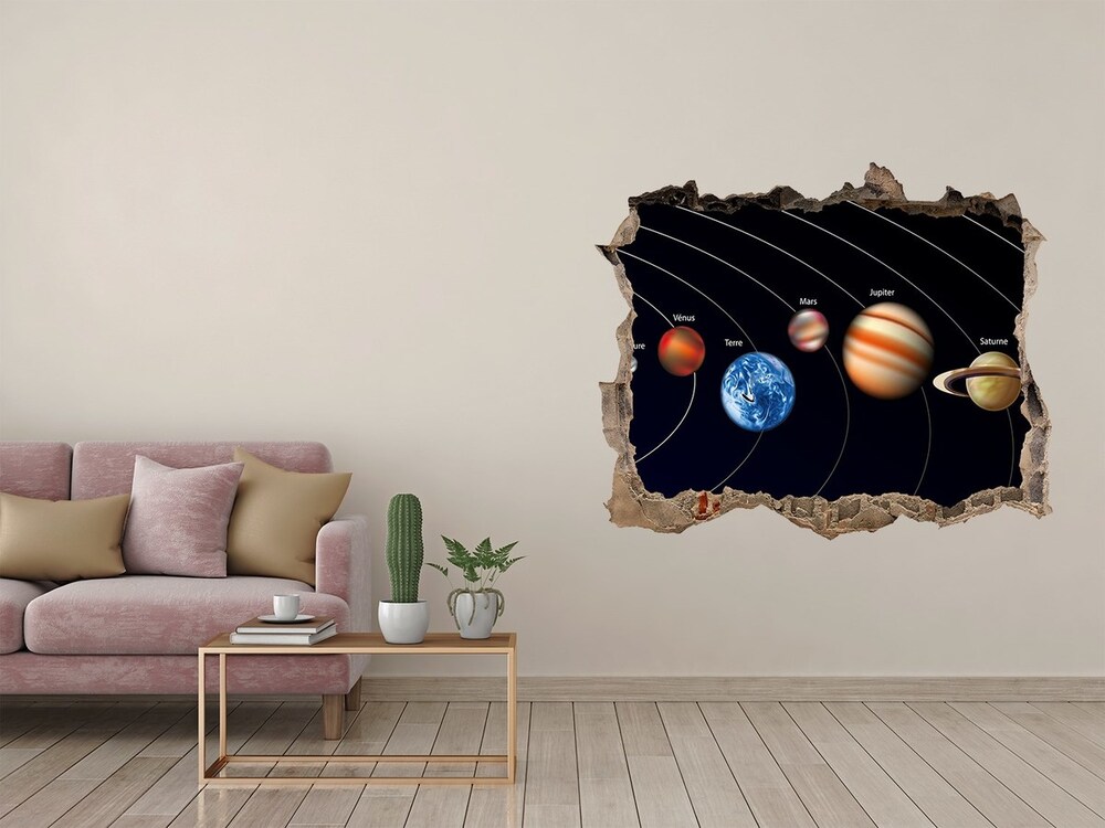 Hole in the wall sticker Solar system