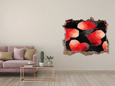 Hole in the wall decal Geometric hearts