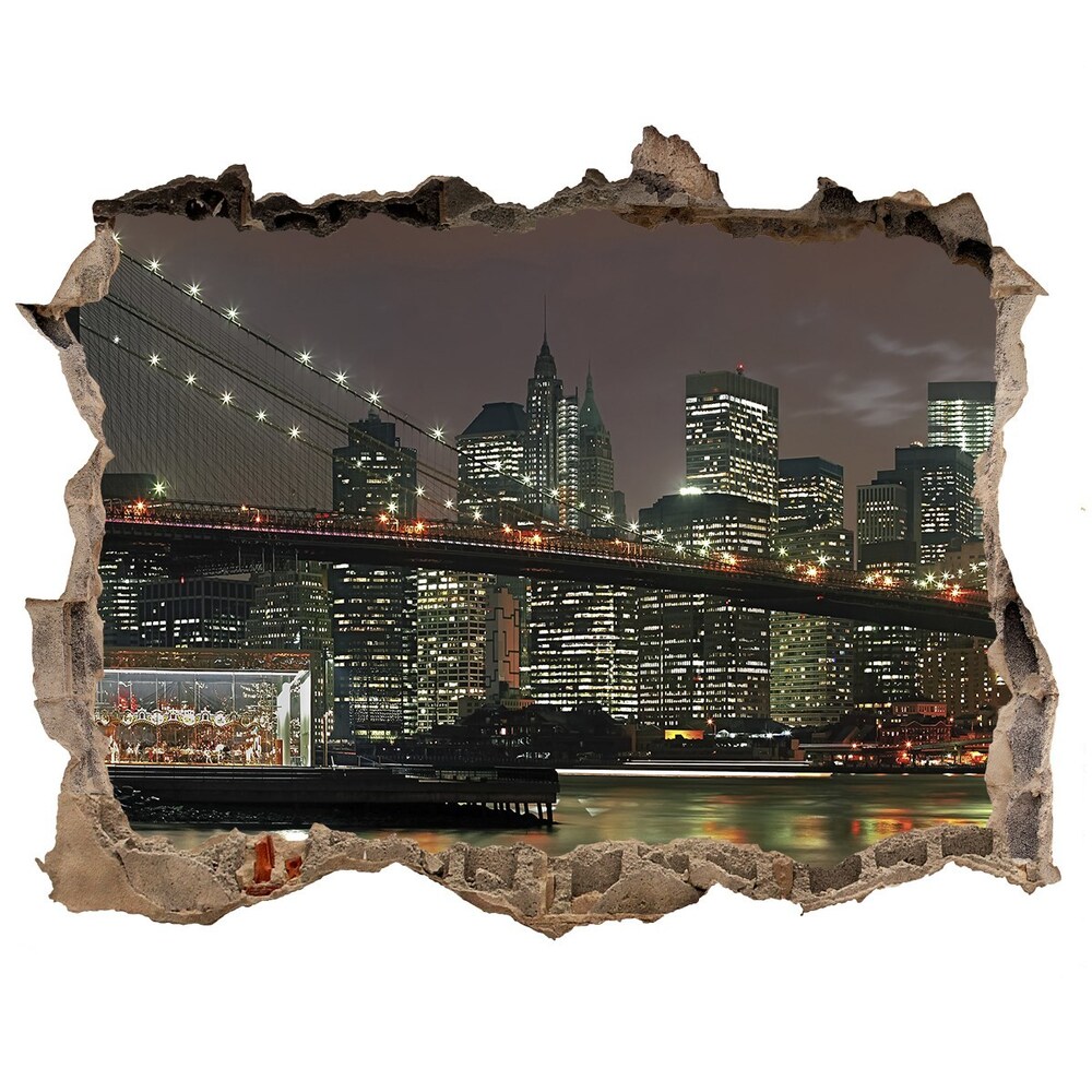 Hole in the wall sticker New York at night