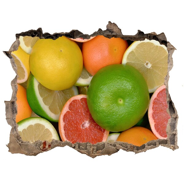 Hole in the wall decal Citrus fruits