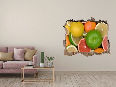 Hole in the wall decal Citrus fruits