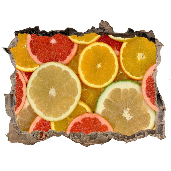 Hole in the wall decal Citrus fruits