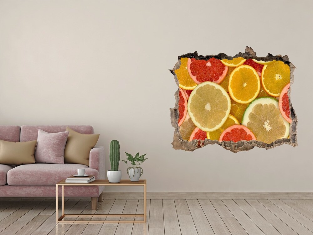 Hole in the wall decal Citrus fruits