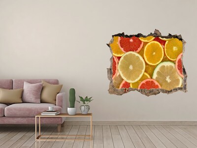 Hole in the wall decal Citrus fruits