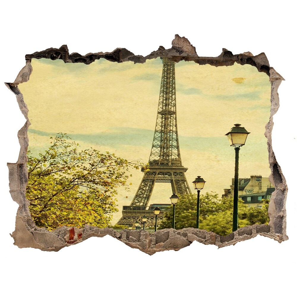 Hole in the wall sticker Eiffel Paris tower