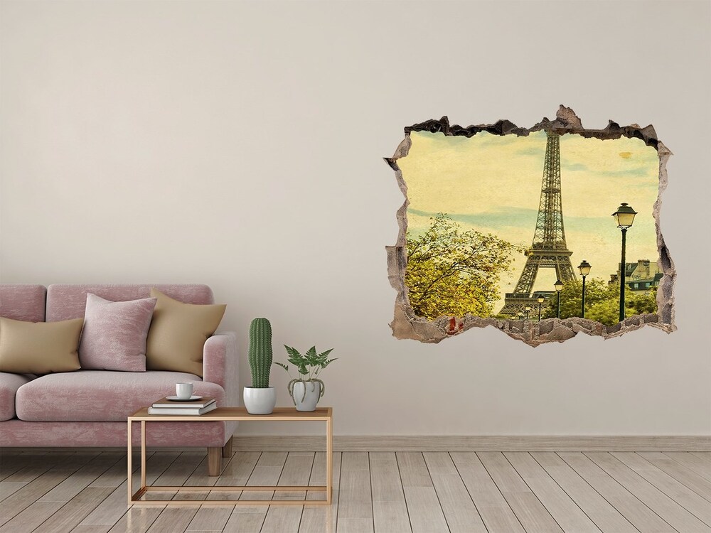 Hole in the wall sticker Eiffel Paris tower