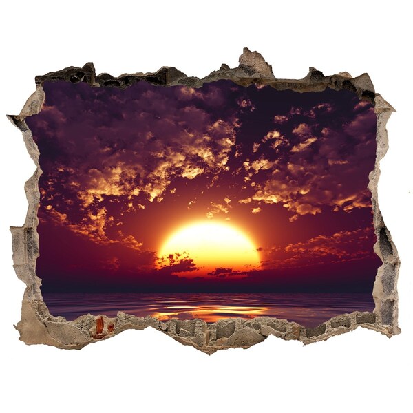 Hole in the wall sticker Sunset over the sea