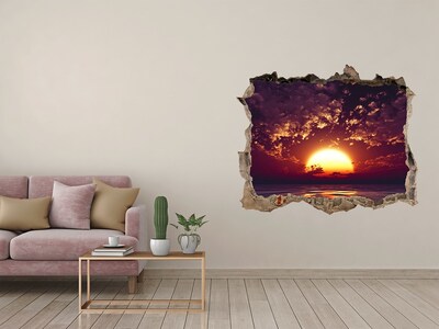 Hole in the wall sticker Sunset over the sea