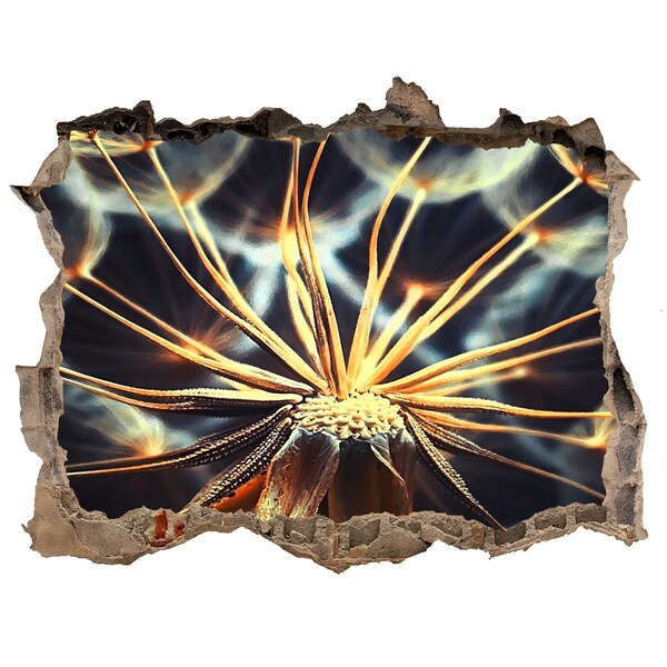 3D wall hole wallpaper Flower from the fire