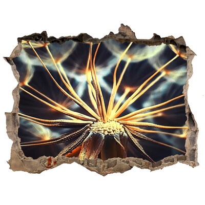 3D wall hole wallpaper Flower from the fire