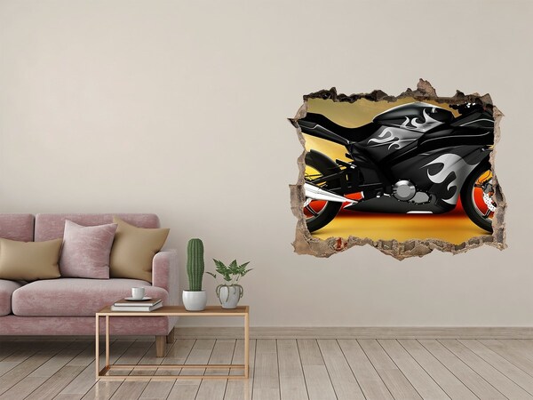 Hole in the wall decal Motorbike