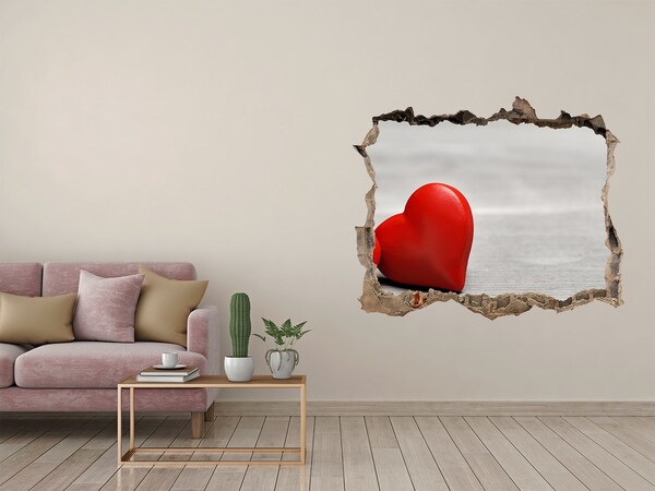 3D wall hole wallpaper Heart in a Hole in the Wall