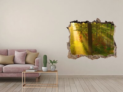 Hole in the wall sticker Autumn forest scenery