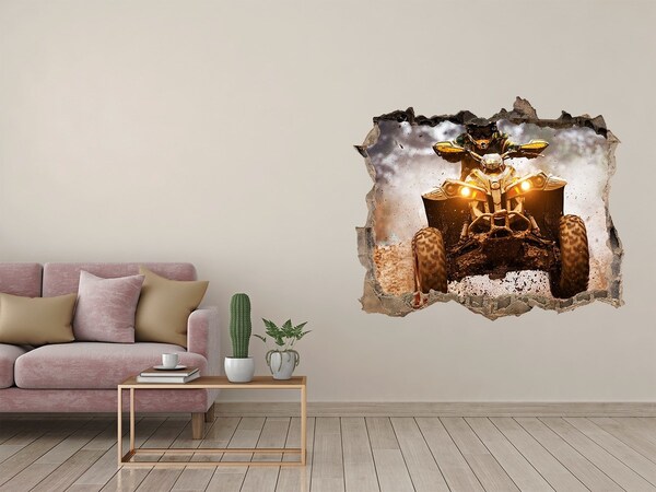 Hole in the wall decal Rally quad in action