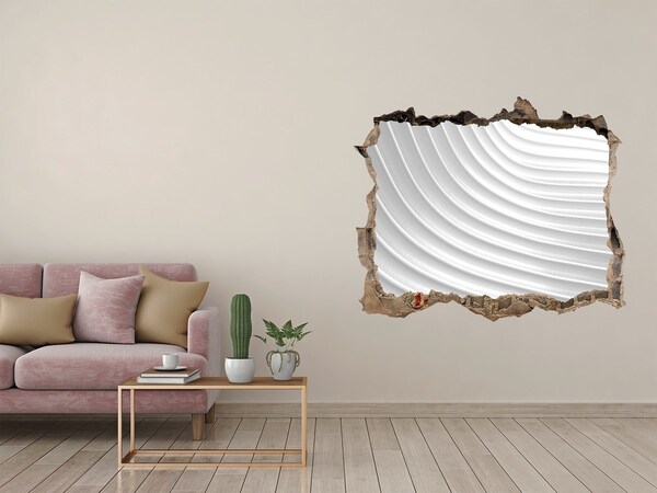 3D wall hole A broken wall with a view of wavy lines