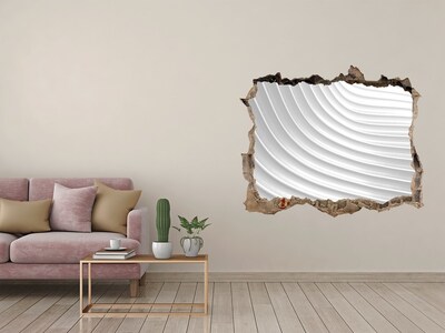 3D wall hole A broken wall with a view of wavy lines