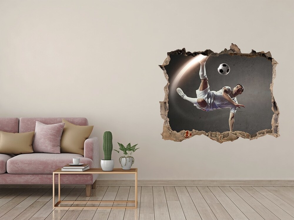 Hole wall sticker Footballer