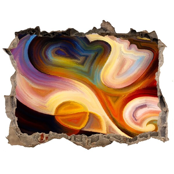 3D wall hole Colorful abstract landscape