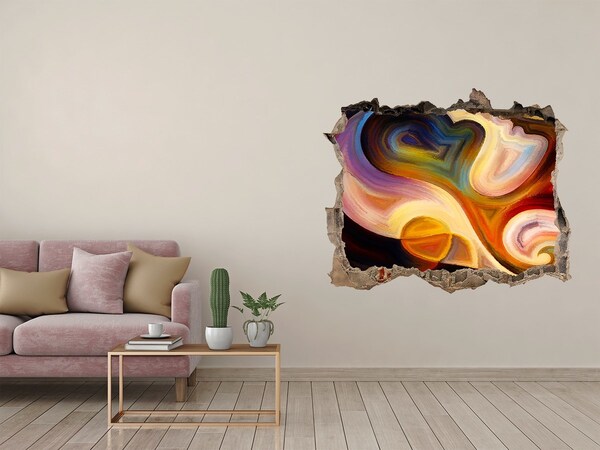 3D wall hole Colorful abstract landscape