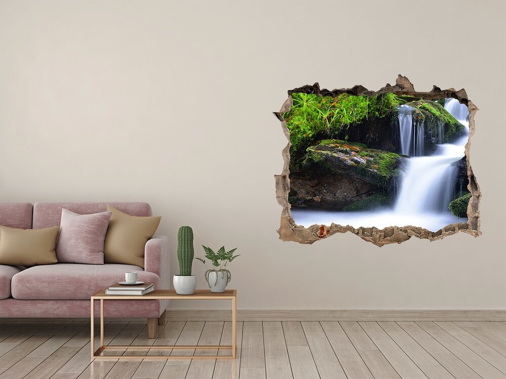 3D wall hole Waterfall in the forest