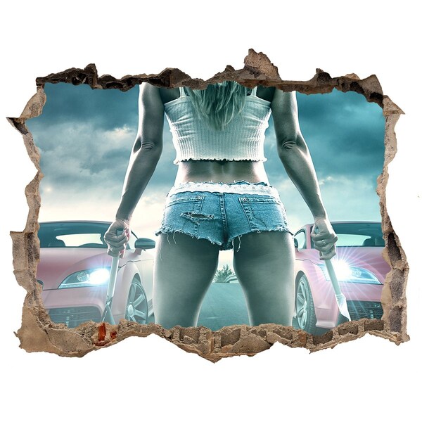 Hole wall sticker Racing emotions